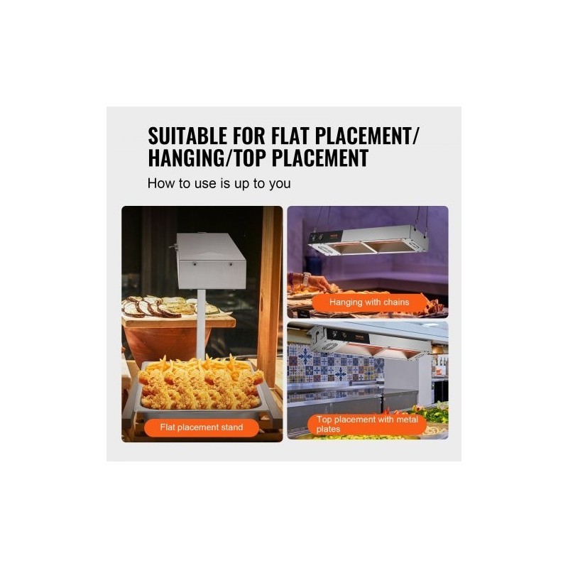 Pöytämallinen ranskanperunoiden lämpölaite 304-ruostumatonta terästä 750 W 40-50 °C