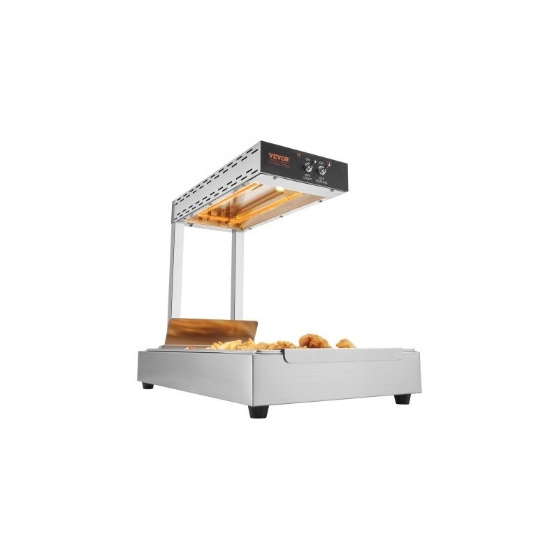 Lämpölamppu ranskanperunoille ruostumatonta terästä 750 watin teho 40–50 celsiusastetta pöytämalli