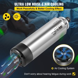 Ilmajäähdytteinen karamoottori 1,5 kW 220–250 V 8000–24000 r/min CNC-kaiverrus- ja jyrsinkoneisiin NSK-laakereilla