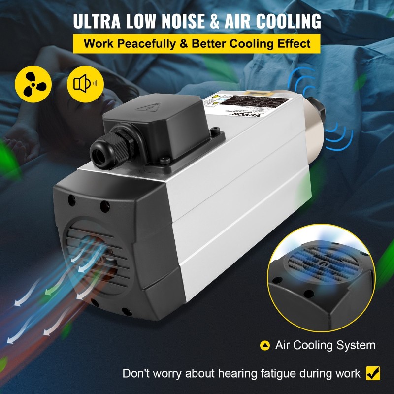 Ilmajäähdytteinen karamoottori 3 kW 220V ER20-istukka nelilaakeroinen alumiinirunko