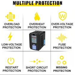 Ilmajäähdytteinen 3 kW karamoottori 304 ruostumaton runko ER20 istukka 220 V taajuusmuuttaja