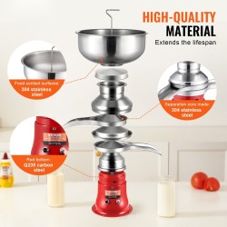 Sähköinen kermanerotin 304 ruostumaton teräs 5 l kulho 100 l tunnissa