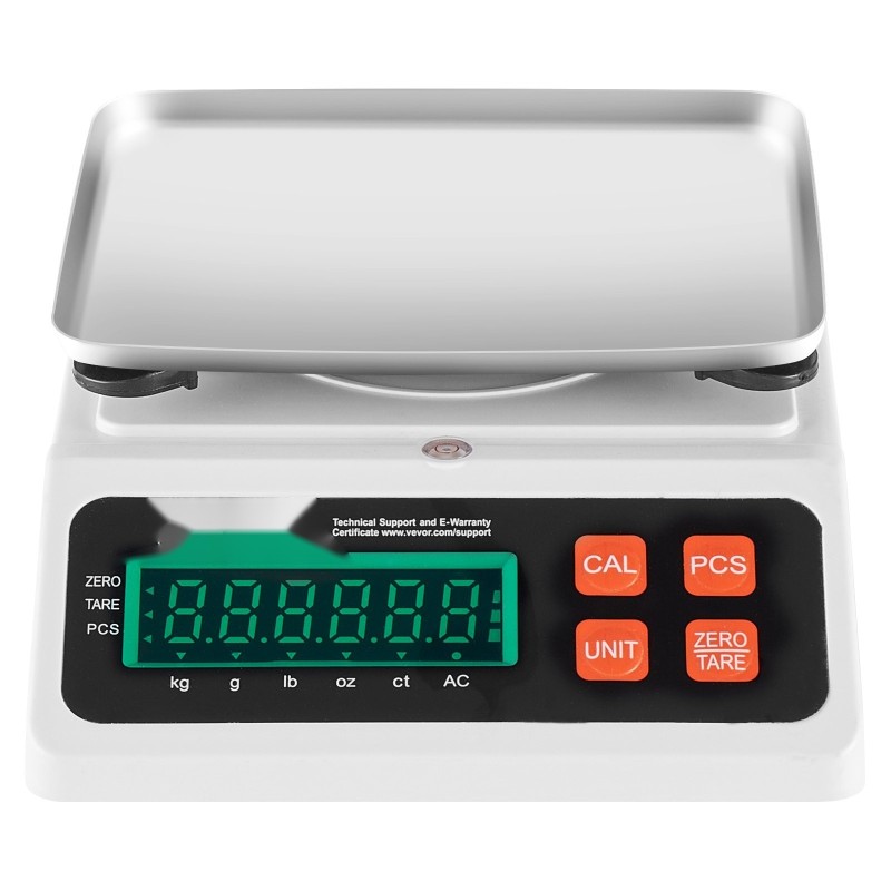 Teollinen laskentavaaka 10 kg 0,1 g ruostumaton teräsalusta osille ja kolikoille