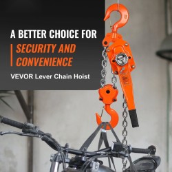 Manuaalinen vipuketjunostin 6t G80-galvanoitu hiiliteräs 6,1m 360° kääntyvä koukku Weston-kaksiratasjarru