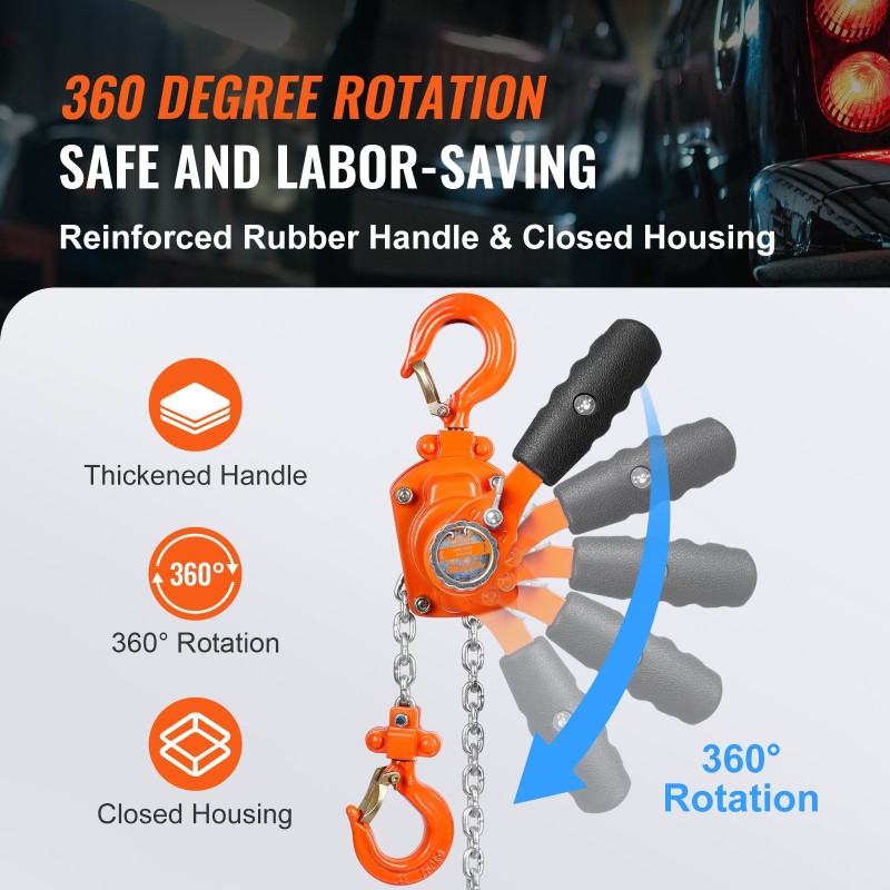 Käsikäyttöinen vivullinen ketjutalja 0,25 t 1,4 m G80 sinkitty hiiliteräsketju