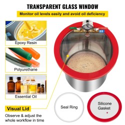 Tyhjiökammio ja tyhjiöpumppu 18,9 L ruostumatonta terästä 5 CFM 1/3 hv