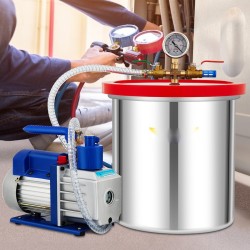 Tyhjiökammio ja tyhjiöpumppu 18,9 L ruostumatonta terästä 5 CFM 1/3 hv