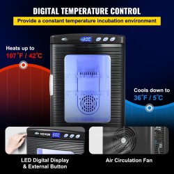 Matelijainkubaattori 25 L termostaattinen digitaalinen 5–42 °C läpinäkyvällä PVC-ovella