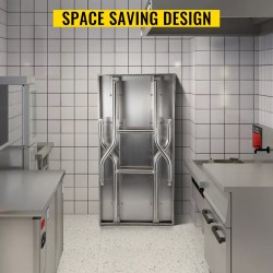 Ruostumaton teräs taittuva työtaso 122 × 61 cm säädettävillä jaloilla