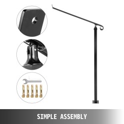 Portaankaide takorautainen 40 mm putki 2–3 askelmalle pulverimaalattu musta