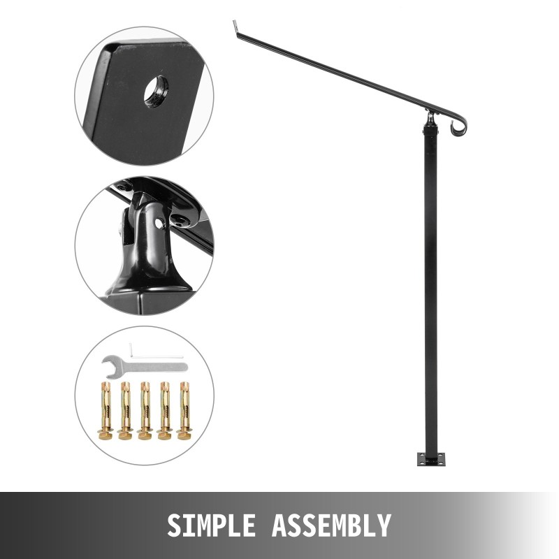 Portaankaide takorautainen 40 mm putki 2–3 askelmalle pulverimaalattu musta