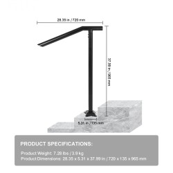 Porraskaide teräksinen 2–3 portaalle jauhemaalattu musta 200 kg kantavuus