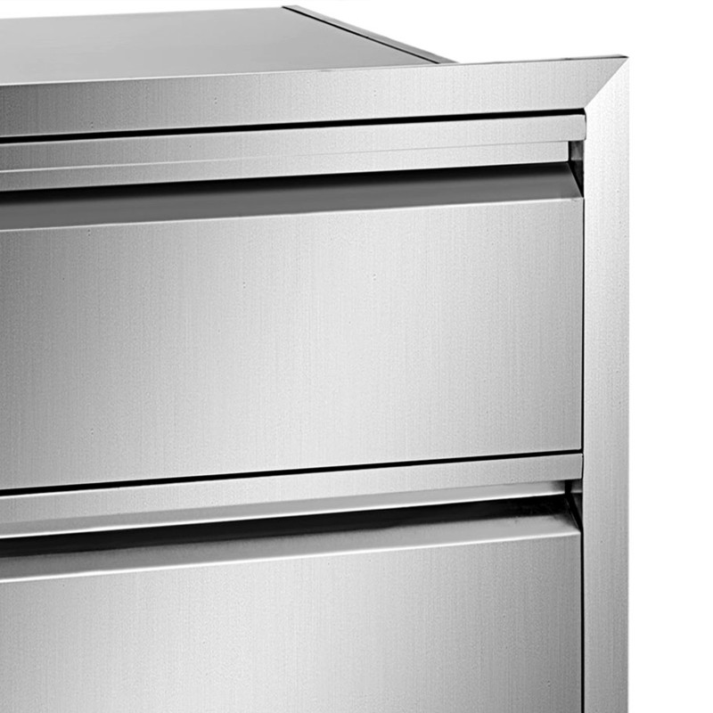 3-tasoinen ulkokeittiön laatikkomoduuli 201-ruostumatonta terästä koko 377×646×480 mm