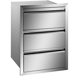 3-tasoinen ulkokeittiön laatikkomoduuli 201-ruostumatonta terästä koko 377×646×480 mm