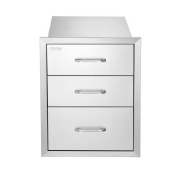 Ulkokeittiön ruostumaton teräs 3 tasoinen laatikosto 458x521x588 mm