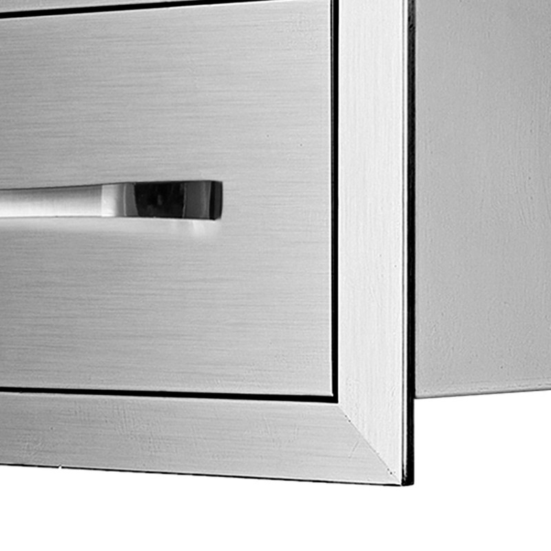 Laatikosto ruostumattomasta teräksestä 3 tasoa ulkokeittiöön 356x516x588 mm