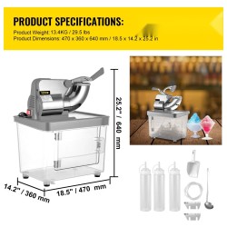 Jäämurskain ruostumattomasta teräksestä valmistettu ammattikäyttöön 300 watin 34 litran jäälokerolla kaksoisterillä