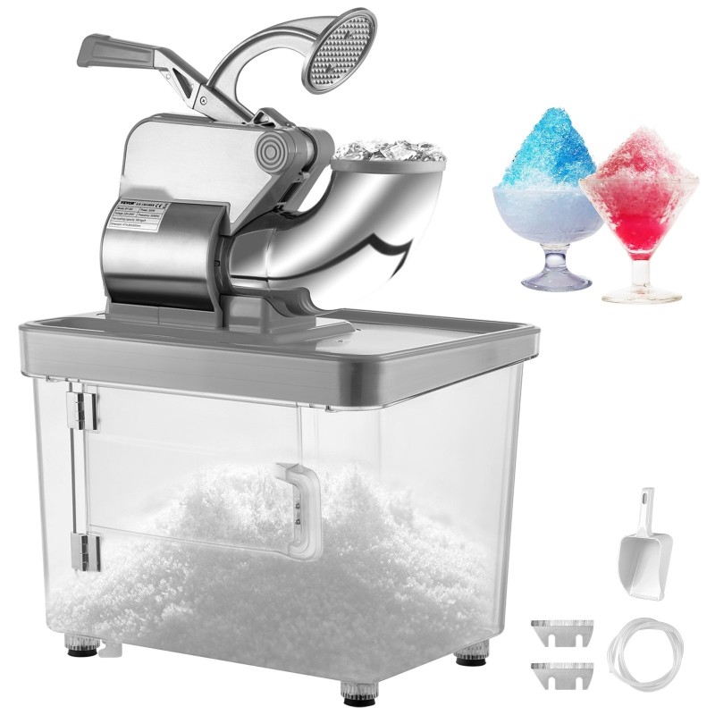 Jäämurskain ruostumattomasta teräksestä valmistettu ammattikäyttöön 300 watin 34 litran jäälokerolla kaksoisterillä