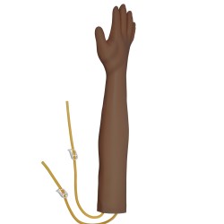 Intravenoosinen harjoitusvarsi PVC 55 cm tumma iho opetuskäyttöön säädettävällä metallitelineellä
