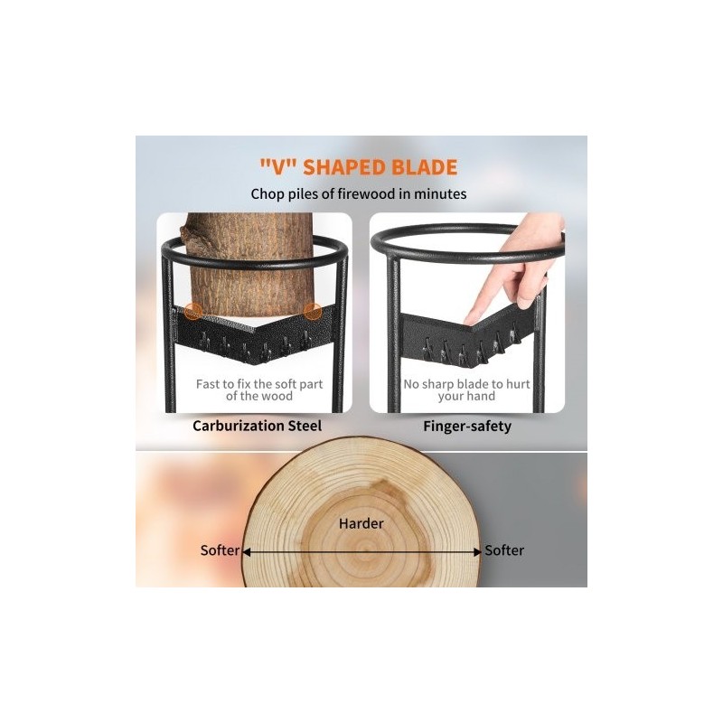 Manuaalinen XL puunkatkaisija jauhemaalattu teräsrunko V-muotoinen terä 21,8 cm