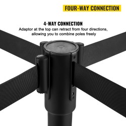 Jono-ohjaustolpat ruostumaton teräs 8 kpl 90 cm mustilla 2 m hihnoilla