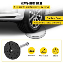 Kulunohjauspylvässetti 6 kpl ruostumaton teräs 90 cm punainen 2 m nauha