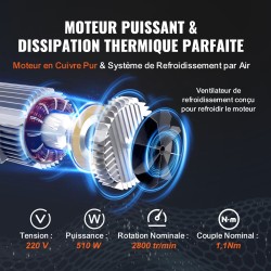 Sähköinen teräsvaijeritalja 250 kg 12 m nostokorkeus kuparimoottori 427 cm johdollinen kaukosäädin