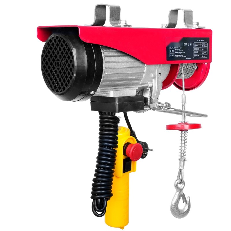 Sähköinen teräsvaijeritalja 600 kg 1150 W 12 m vaijeri puhtaan kuparin moottori