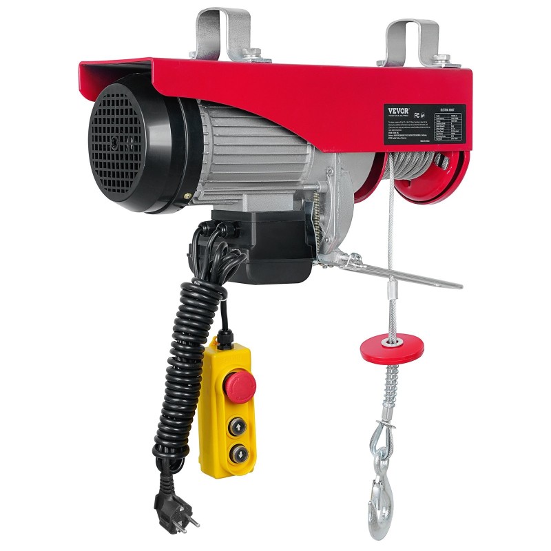 Sähköinen köysinostin 998 kg 1600W 220V puhtaan kuparin moottori 12 m teräsvaijeri