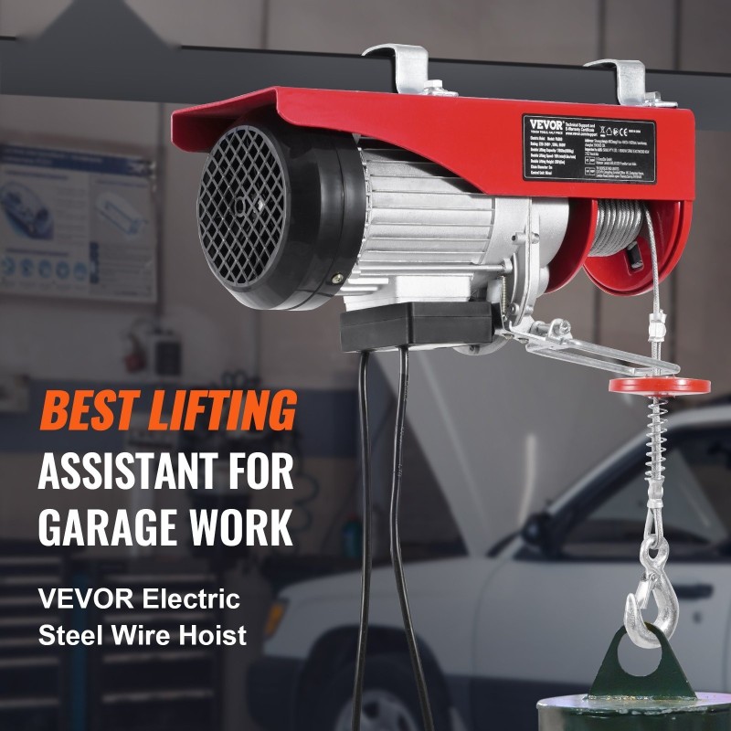 Sähköinen vaijerinostin täyskuparimoottorilla 800 kg enimmäiskuorma 230V johdollinen kaukosäädin