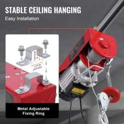 Sähköinen nostin 230V teräspunottu vaijeri 200/400 kg hätäseispainike johdollinen kaukosäädin