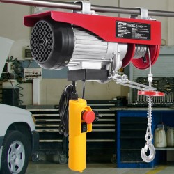 Sähköinen nostin 230V teräspunottu vaijeri 200/400 kg hätäseispainike johdollinen kaukosäädin