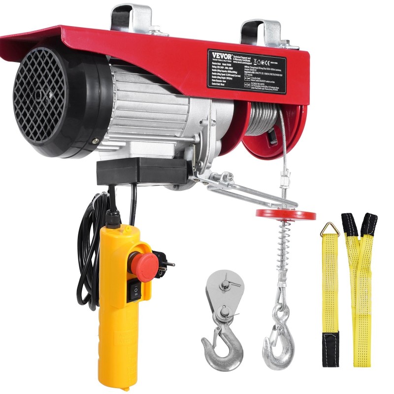 Sähköinen nostin 230V teräspunottu vaijeri 200/400 kg hätäseispainike johdollinen kaukosäädin