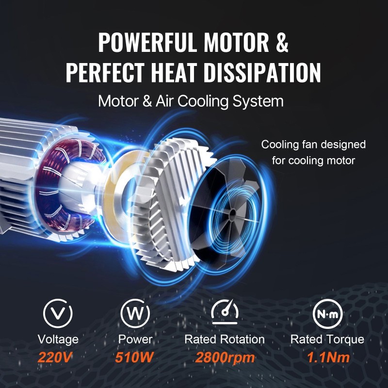 Sähköinen teräsvaijeritalja 249,5 kg 510W 220V 12 m langaton kaukosäädin