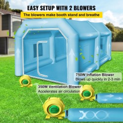 Täytettävä maalausteltta 210D oxford-PVC 4 x 2,5 x 2,2 m auton maalaamiseen