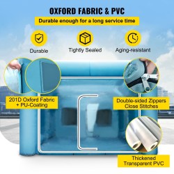 Täytettävä maalausteltta 9 x 6 x 4 m Oxford-kangas täyttö- ja ilmanvaihtopuhaltimilla