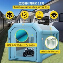 Täytettävä maalausteltta 210D oxford-kangas ja PVC 4x2.5x2.5 m kaksi puhallinta