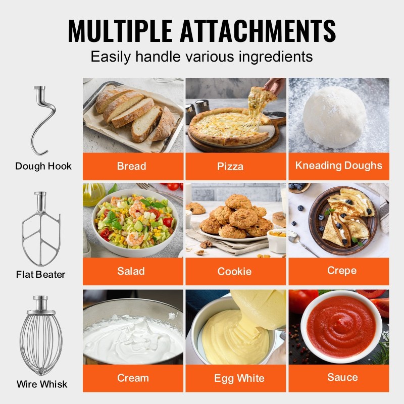 Kaupallinen taikinakone 18,7 litran ruostumaton kulho 1100 watin moottori 3 nopeutta ravintolakäyttöön