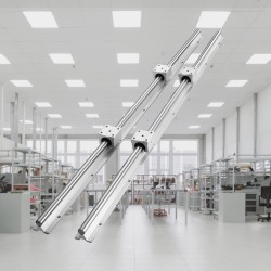 Lineaarikiskosarja 2 kpl 800 mm 4 liukapalikkaa 20 mm akseli korkeahiiliteräs alumiini