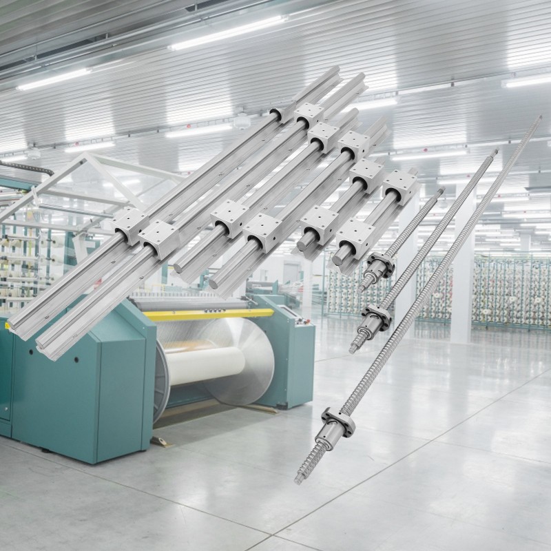 Lineaarikiskopaketti SBR20 teräs 6kpl 300 600 1000 mm ja 3 RM1605 kuularuuvia