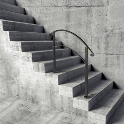 Ulkoporraskaide yhdelle tai kolmelle askelmalle mustasta taotusta raudasta säädettävä