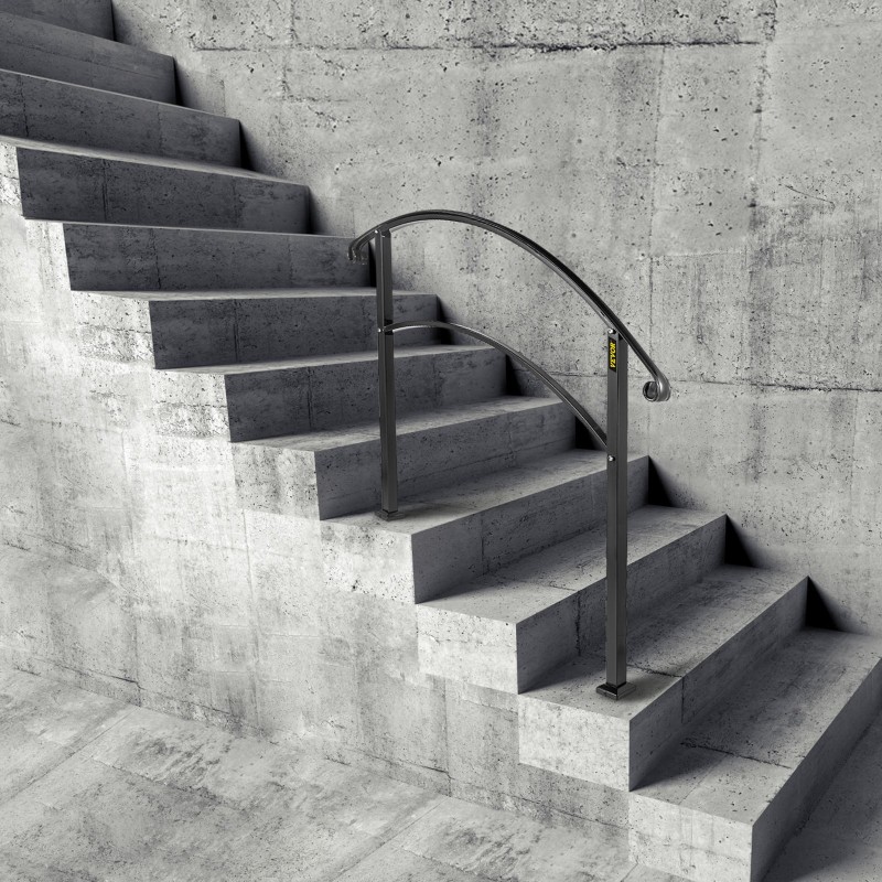 Ulkoporraskaide yhdelle tai kolmelle askelmalle mustasta taotusta raudasta säädettävä