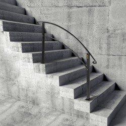 Portaiden kaide taottua rautaa 1–4 askelmalle mattamusta säädettävä asennussarja mukana