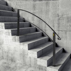 Käsijohde taotusta raudasta 1–5 portaalle ulkokäyttöön musta säädettävä korkeus ja kulma