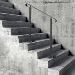 Portaiden kaide hiiliterästä 1–3 portaille säädettävä musta asennussarja mukana