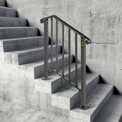 Ulkoportaiden kaide taottua rautaa pulverimaalattu musta säädettävä sopii 2–3 portaalle