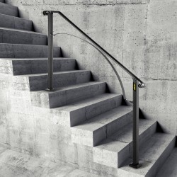 Taottu rautakaide ulkoportaisiin musta sopii 4–5 portaalle säädettävä