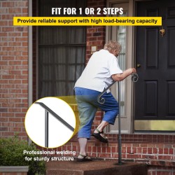 Takorautainen yksipylväinen ulkokaide harmaa 52 x 98,6 cm 1-2 portaalle