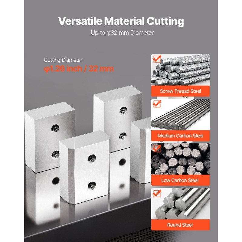 Betoniteräsleikkurin vaihtoterät kaksipuoliset korkean kovuuden teräs sähköleikkurille 32 mm 6 kpl