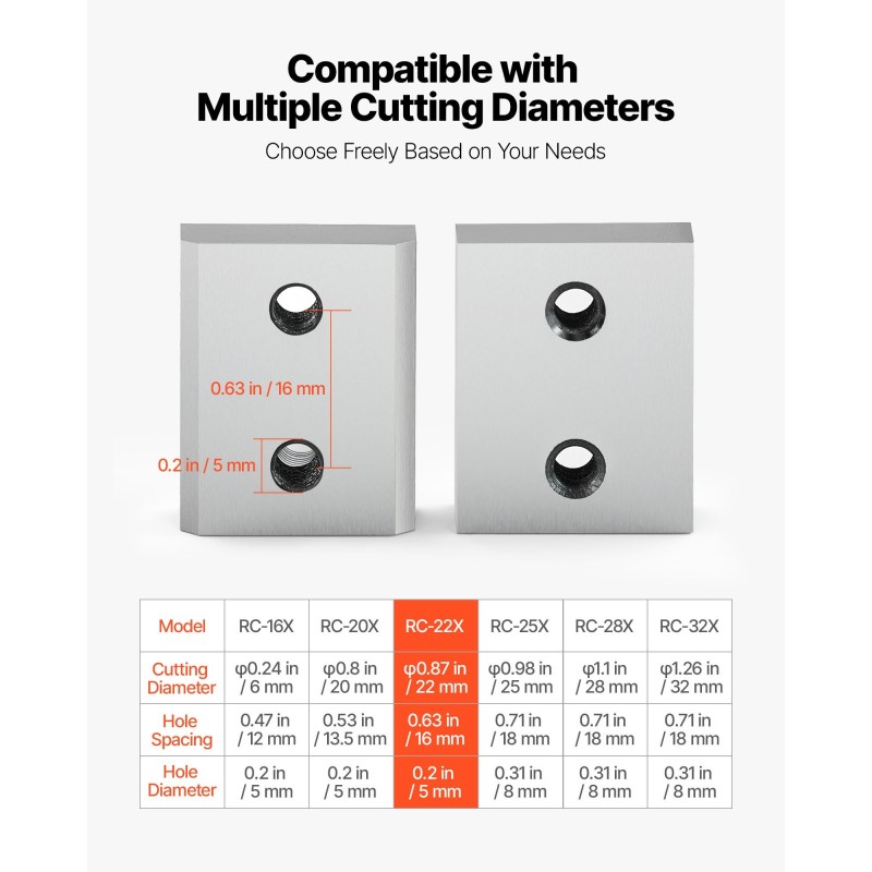 Leukaterät kovateräksestä 22 mm 6 kpl kaksipuoliset asennussarja mukana